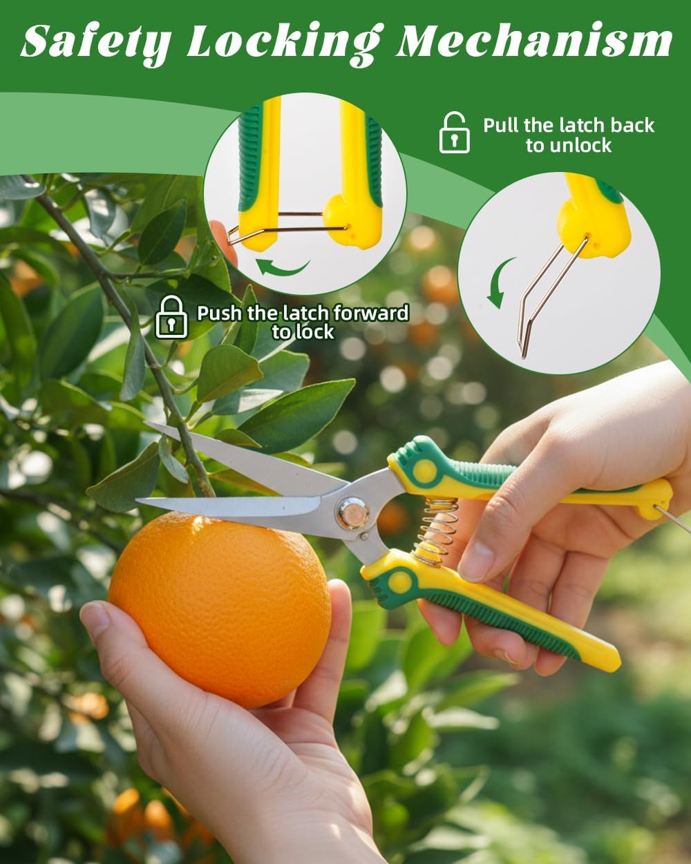 EWPJDK 3 Pack Garden Pruning Shears Scissors Clippers (Yellow)
