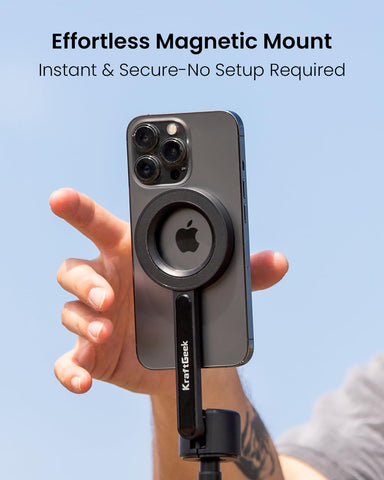 KraftGeek Magnetic Phone Tripod for iPhone, 64" Selfie Stick for Magsafe