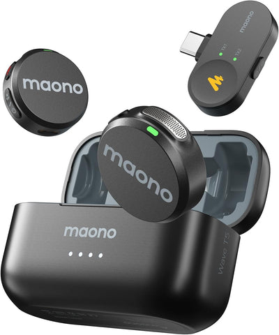MAONO Wave T5 Wireless Lavalier Microphone for iPhone15/16/17 Android Phone