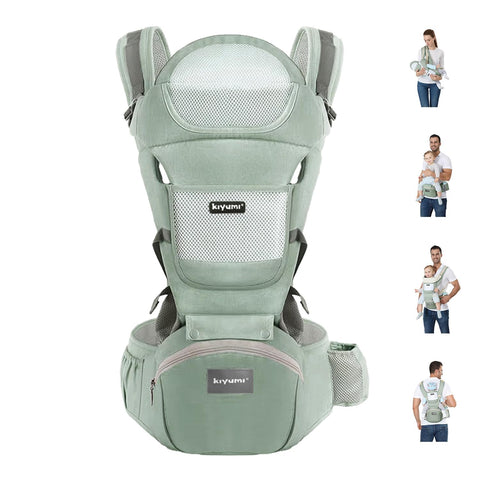 KIYUMI 6-in-1 Baby Carrier Newborn to Toddler with Hip Seat Ergonomic