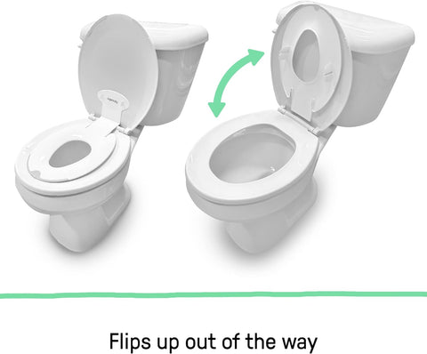 Ingenuity: ity by Ingenuity Flip & Sit Potty Seat (White) – Easy to Set Up & Remove Potty Training Seat That Attaches to Adult Toilet Seat