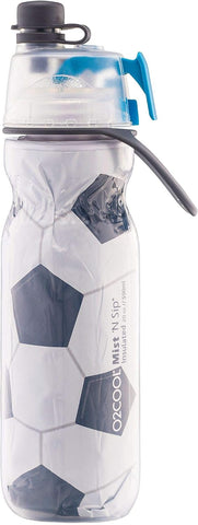 O2COOL Mist N Sip 20 oz Misting Reusable Sports Water Bottle Soccer