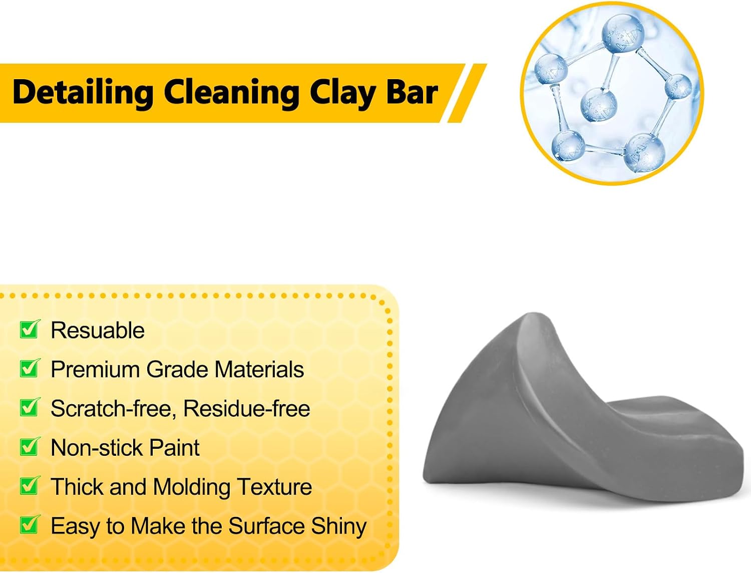 Fitosy Car Clay Bar 4 Pack 400g, Premium Grade No Scratch Deatil Clean