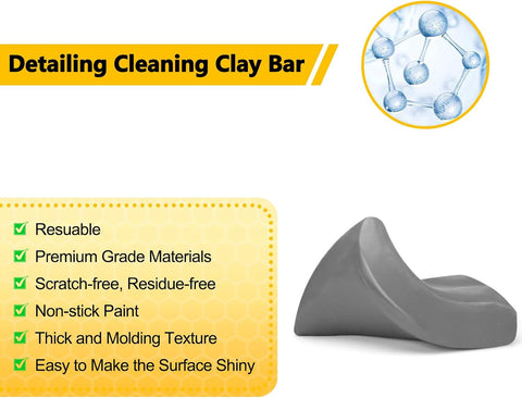 Fitosy Car Clay Bar 4 Pack 400g, Premium Grade No Scratch Deatil Clean
