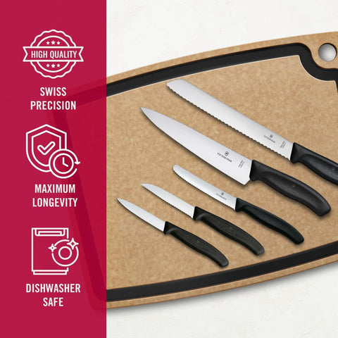Victorinox Swiss Classic Kitchen Set, 5 Pieces - Utility & Bread Knives