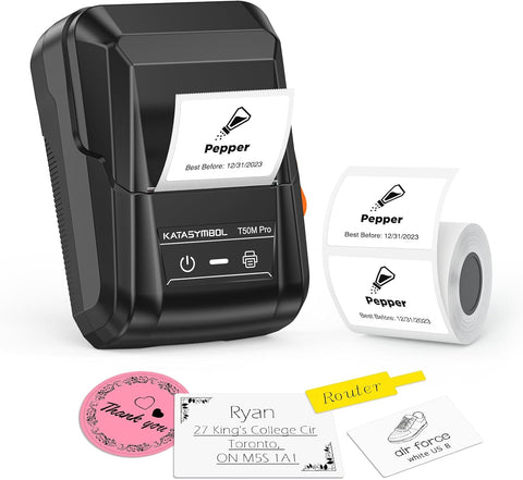SUPVAN T50M Pro Bluetooth Label Maker Machine with Tape, Black