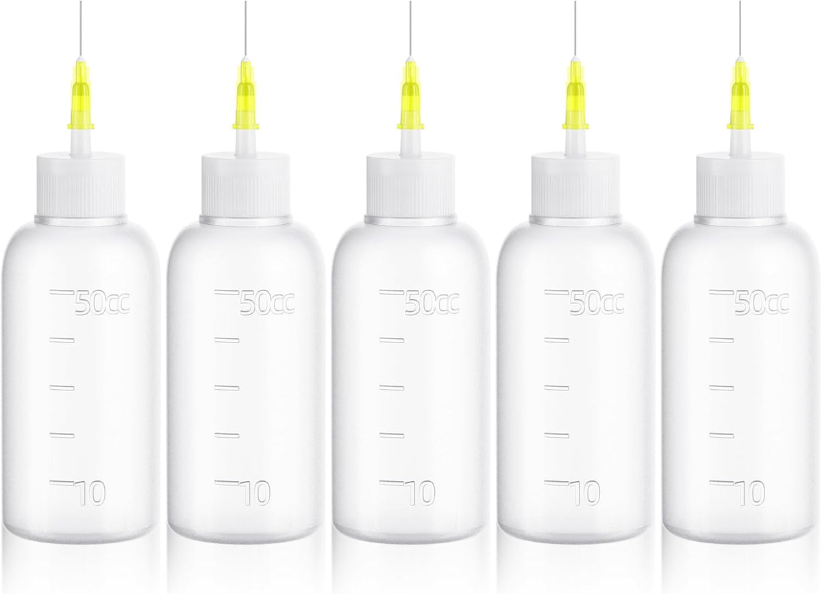 50cc Needle Tip Glue Squeeze Bottle Precision Tips Applicator Bottles 5 Pcs
