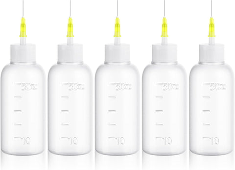 50cc Needle Tip Glue Squeeze Bottle Precision Tips Applicator Bottles 5 Pcs