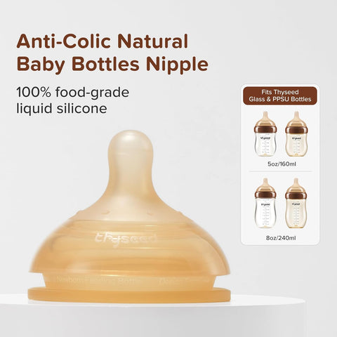 Thyseed Anti-Colic Series Nipple, Medium Fast Flow,3+ Months, 2-Pack