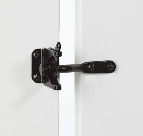 National Hardware Automatic Gate Latch, 4 in Strike, Steel, Black