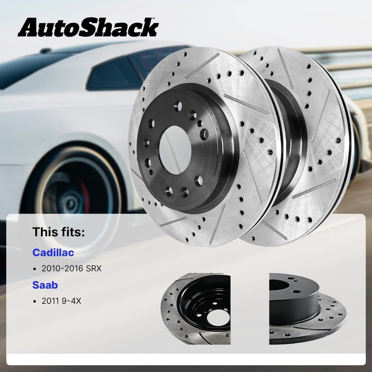 AutoShack Front E-Coated Rotors 13.58" (345 mm) for Cadillac SRX 2016