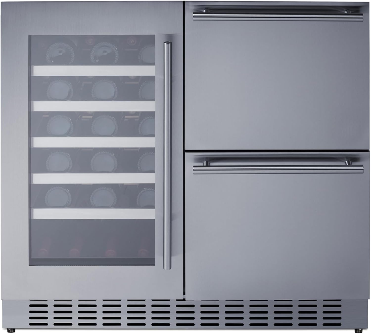 Summit 36” Wine Cellar and Drawer Refrigerator Combo - ADRWC36