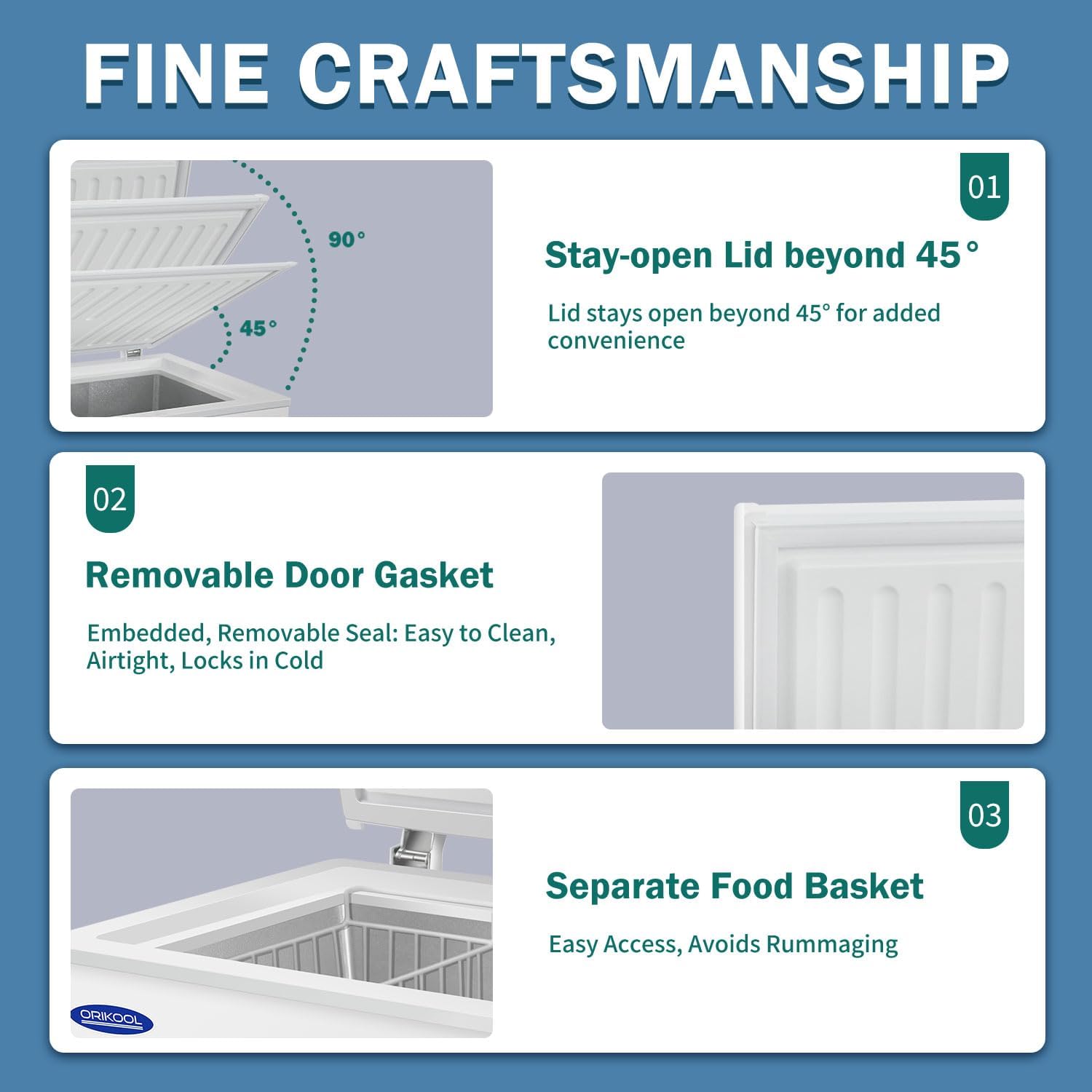 3.5 Cubic Feet Chest Freezer (-9.4°F to 5 °F) with Removable Basket, Adjustable Temperature, White