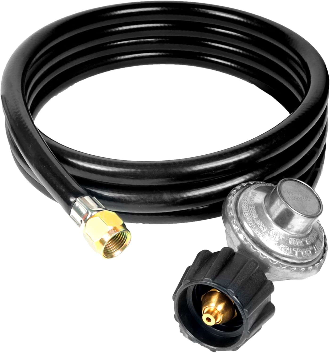 8 FT Gas Grill Regulator Hose Replacement Low-Pressure Propane Regulatorand Hose for Backyard BBQ & Patio Heating, Fits Weber Charbroil Nexgrill Grills, Fire Pits