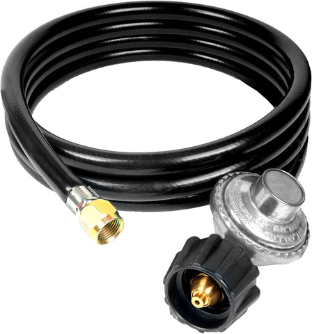 8 FT Gas Grill Regulator Hose Replacement Low-Pressure Propane Regulatorand Hose for Backyard BBQ & Patio Heating, Fits Weber Charbroil Nexgrill Grills, Fire Pits