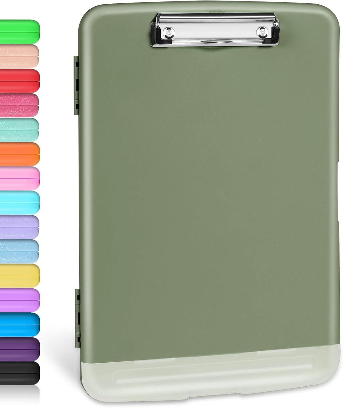 Sooez Clipboard with Storage, Clip Board 8.5 x 11 with Pen Holder, Plastic Organization Case Box for Letter Legal A4 Size Paper, Low Profile Clip, Nurses Teachers Must Haves, School & Office Supplies