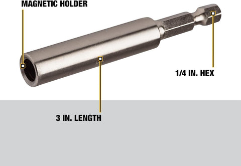 DEWALT DW2045B 3-Inch Magnetic Bit Tip Holder, 50-Pack