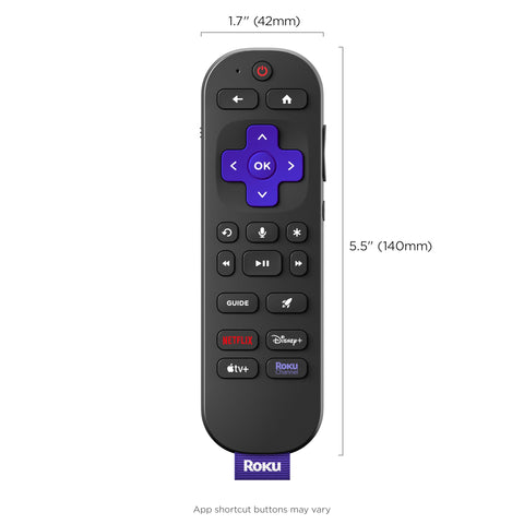 Roku Voice Remote Pro (2nd Ed.) | Rechargeable TV Remote Control with Hands-free Voice Controls, Backlit Buttons, & Lost Remote Finder - Replacement Remote Compatible with All Roku TV, Players & Audio