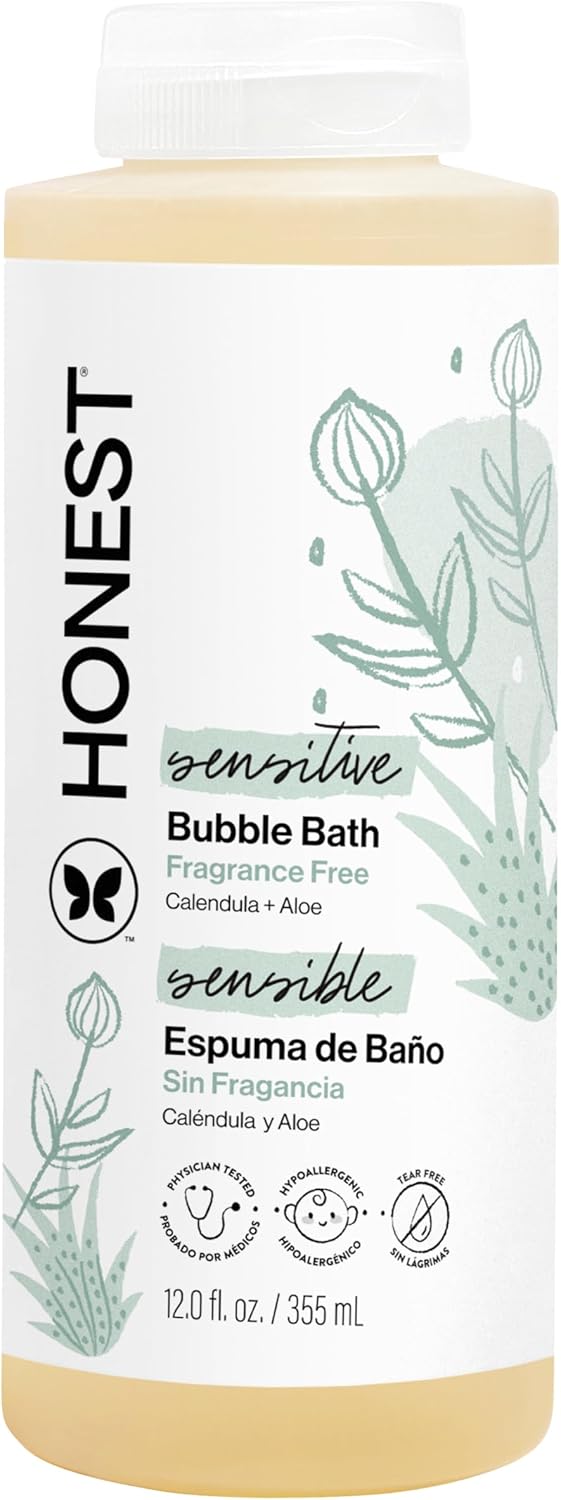 The Honest Company Bubble Bath, Hypoallergenic, Fragrance-Free, 12 fl oz