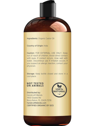 Handcraft Blends Organic Castor Oil - 16 Fl Oz