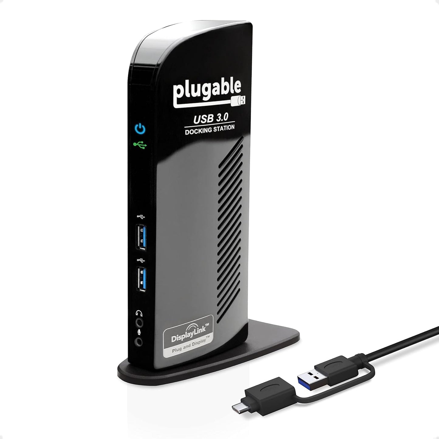 Plugable USB 3.0 Universal Laptop Docking Station Dual HDMI Monitor for Windows and Mac, USB 3.0 or USB-C, (Dual Video: HDMI and HDMI/DVI/VGA, Gigabit Ethernet, Audio, 6 USB Ports)