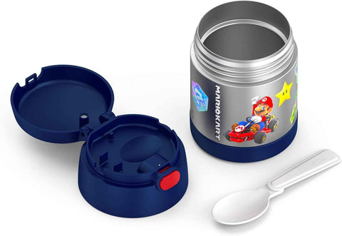 THERMOS FUNTAINER Kids Food Jar with Spoon, 10oz, Mario Kart