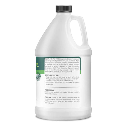 SimpleNature 100% Pure Vegetable Glycerin - 1 Gallon (128 fl oz) - Food/Cosmetic Grade Skincare, Haircare, Cosmetics, Soapmaking, Crafts - Softening & Moisturizing Multipurpose Humectant