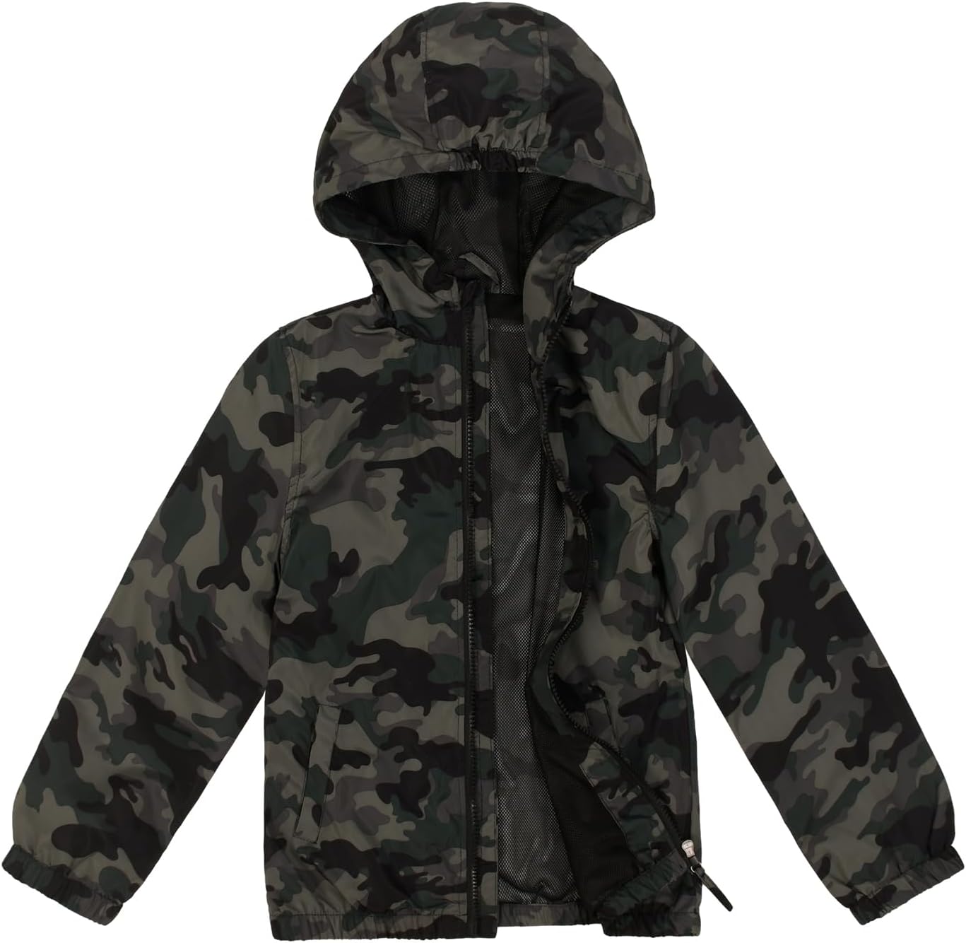 SUNDAY ROSE Boys Rain Jacket Lightweight Breathable Raincoat Waterproof Hooded Windbreaker For Kids