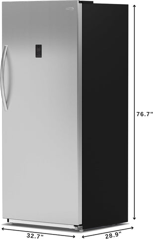 KoolMore 21 cu. ft. Upright Convertible Freezer/Refrigerator, 2-in-1 Appliance, Great Storage for Fresh or Frozen Food and Drinks, Clear Shelves and Drawers [Silver] (KM-RUF-21S)