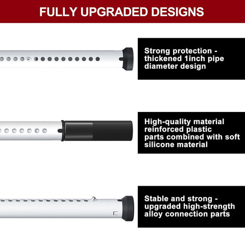 AceMining Sliding Door Security Bar,Heavy Duty Sliding Patio Door Lock Bar, 20-50inch Adjustable Multi-use Window Security Bars, Sliding Door Stopper,White,2Pack