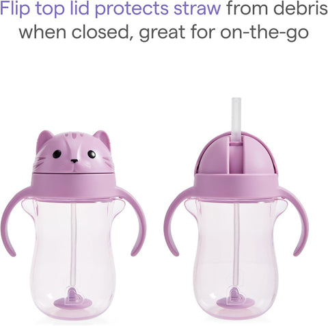 Munchkin Any Angle Weighted Straw Toddler Sippy Cup, 10 oz, Purple