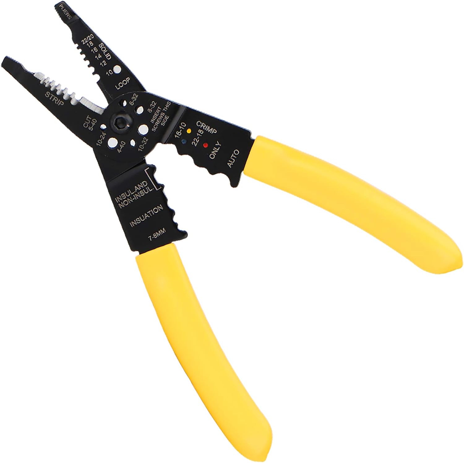 DOWELL Wire Stripper Crimper Cutter Multifunction 8 Inch 10-22AWG