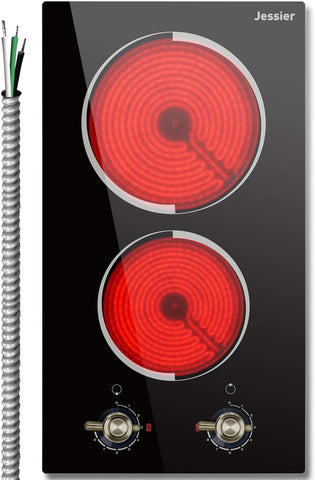 2 Burner Electric Cooktop 3000W 220V, No Plug