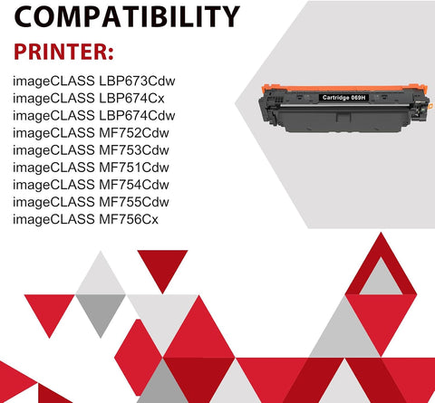 069 069H Toner Cartridge Set for Canon MF753Cdw 069 MF751Cdw High Capacity