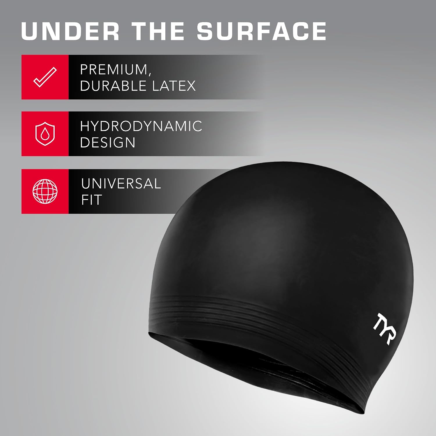 TYR Adult Latex Swim Cap - Pool Training Swimming Headwear