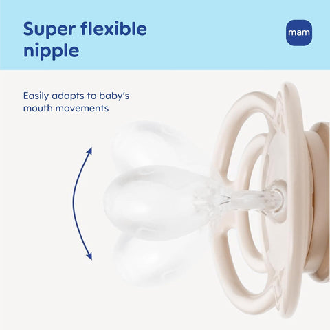 MAM Perfect Baby Premium Pacifier 16+ Months, Extra Thin Nipple, 2 Pack