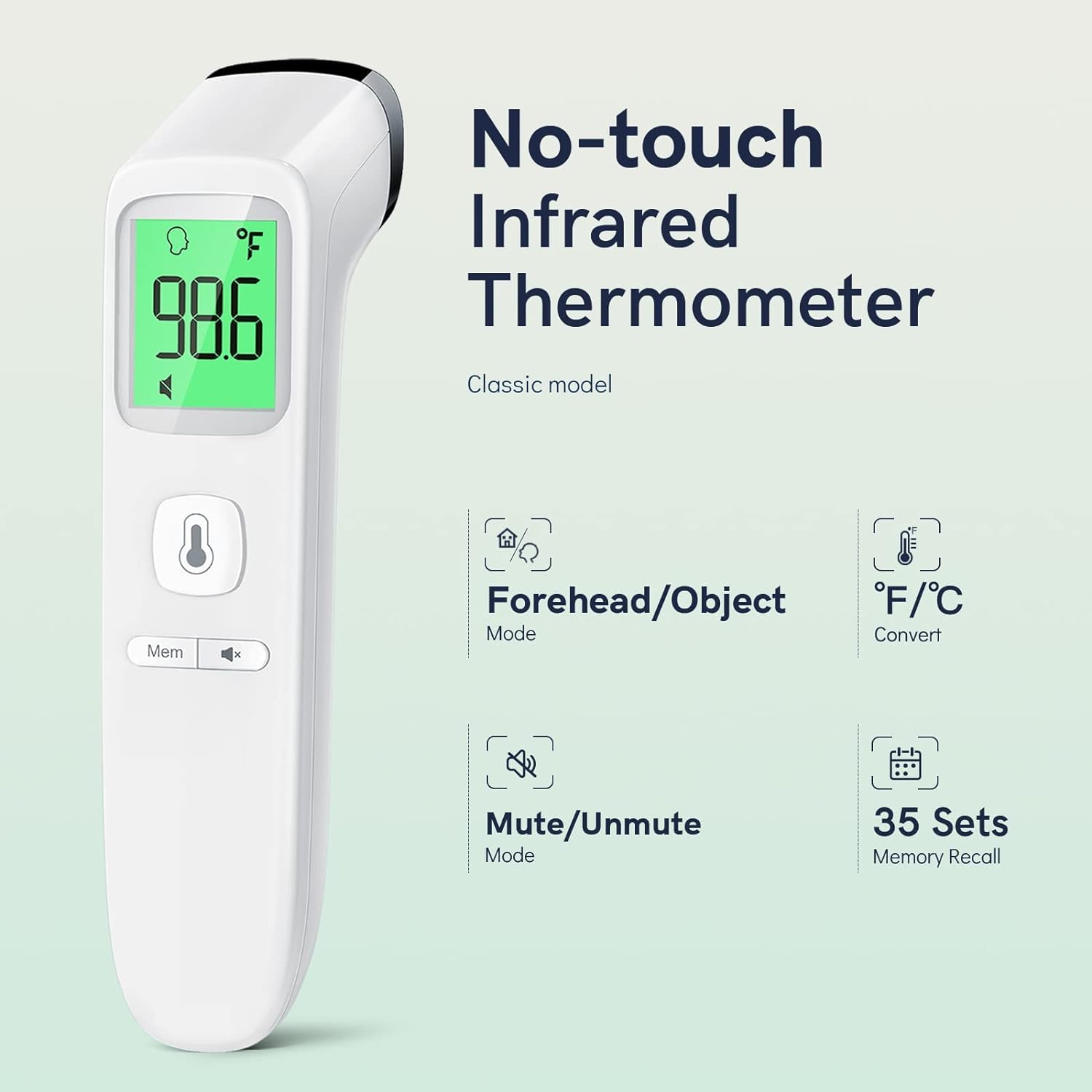 Viproud Touchless Thermometer for Kids and Adults, Accurate 1-Second Result