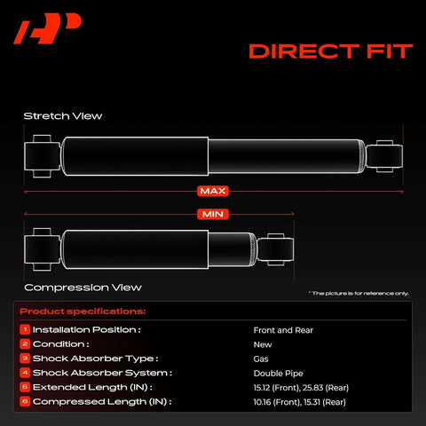 A-Premium Front and Rear Shock Absorbers, Set of 4