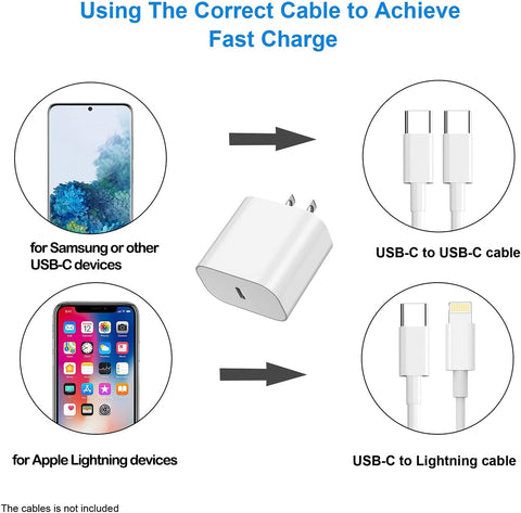 USBC Charger Block for iPhone 17 Charging Plug,MFI Certified Fast USB C Wall Cube 6Pack Power Adapter for iPhone 17/Air/16/16E Pro/Plus/Pro Max/15/14/13/12/11,for iPad Air/Mini USB-C Charge Brick Box