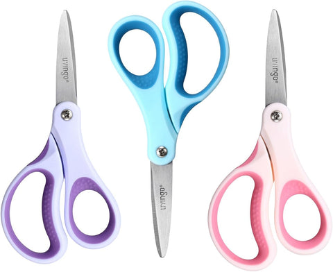 LIVINGO Kids Scissors 6" School Pointed Tip Craft Scissors 3 Pack