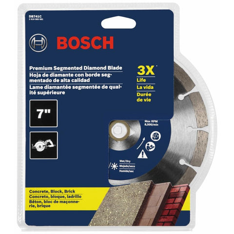 Bosch DB741C 7 in. Premium Segmented Rim Diamond Blade for Universal Rough Cuts