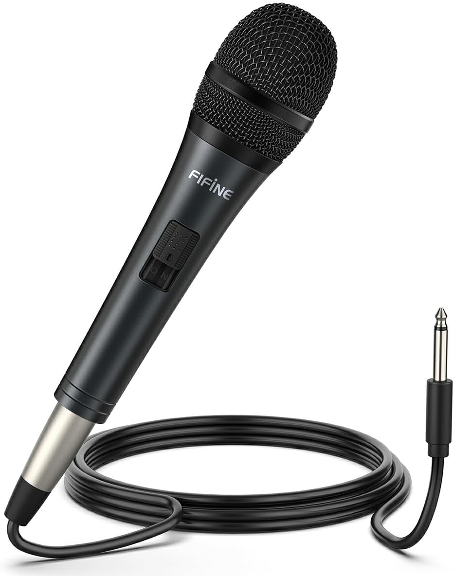 FIFINE K6 Karaoke Microphone, Dynamic Vocal Microphone for Singing