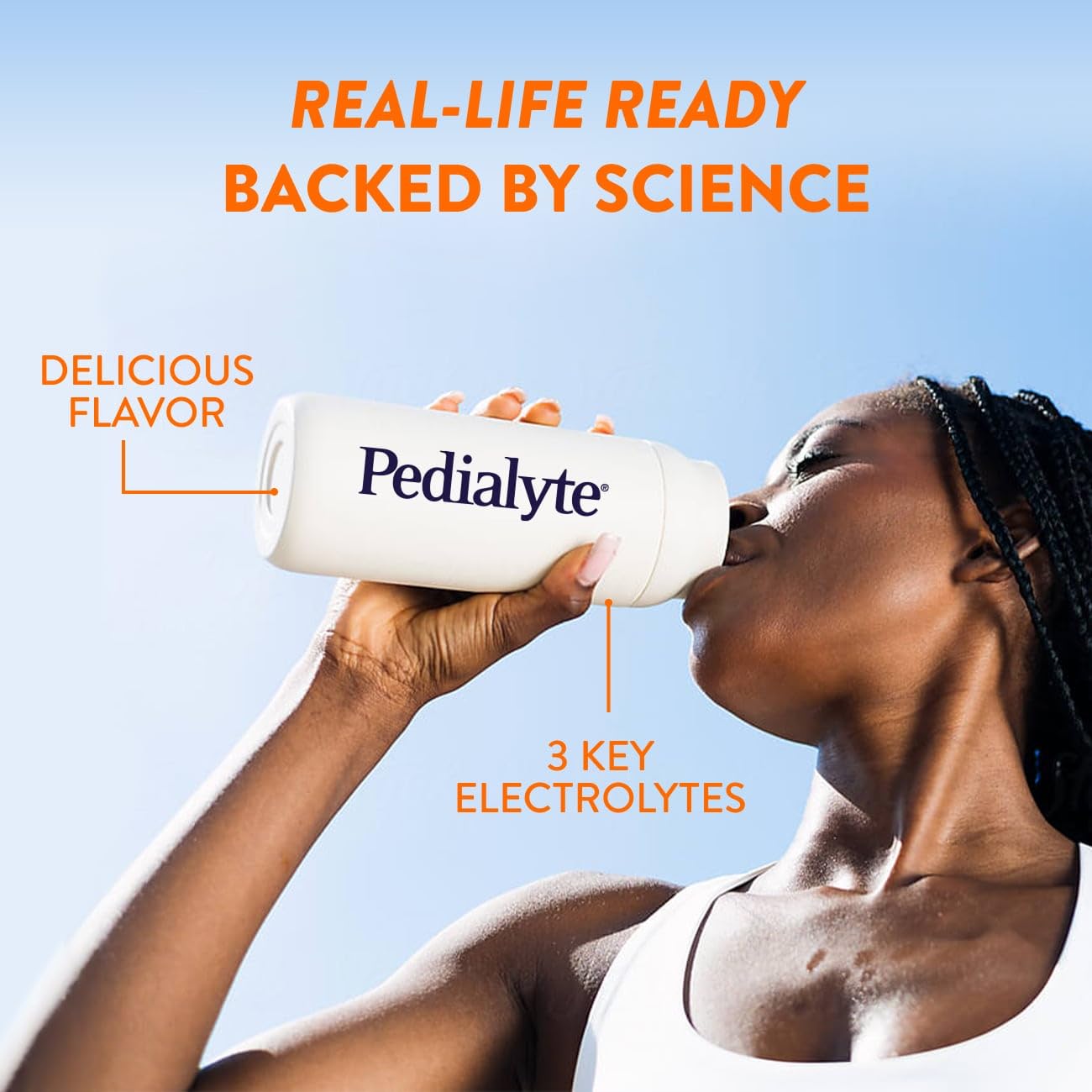 Pedialyte Electrolyte Powder, Hydration Drink for Kids & Adults, Orange, 8 Powder Packets