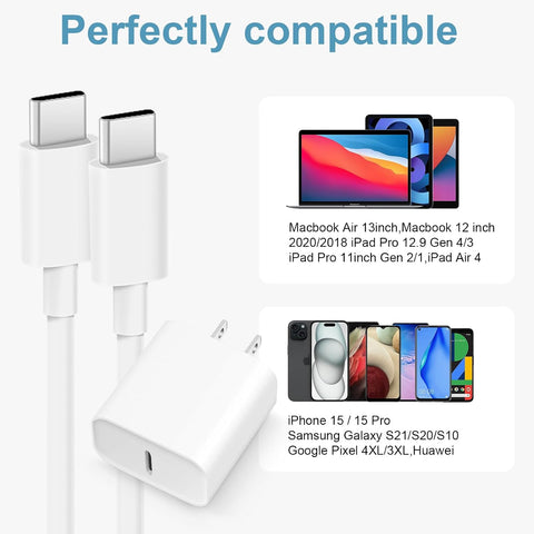 iPhone 17 16 15 Charger Fast Charging 3 Pack USB C Charger Block
