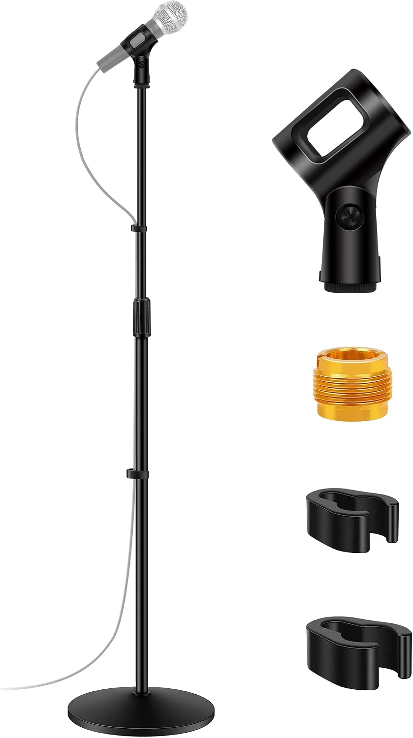 InnoGear Mic Stand 2 Set Microphone Stand Floor Boom Arm with Weighted Base