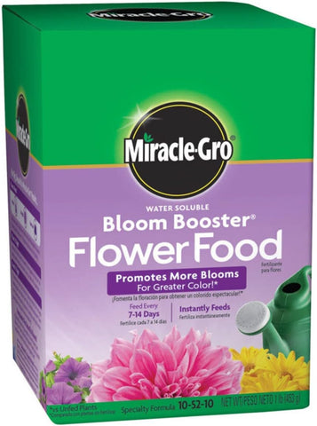 Miracle-Gro 1-Pound 1360011 Water Soluble Bloom Booster Flower Food, 10-52-10, 1 Pack