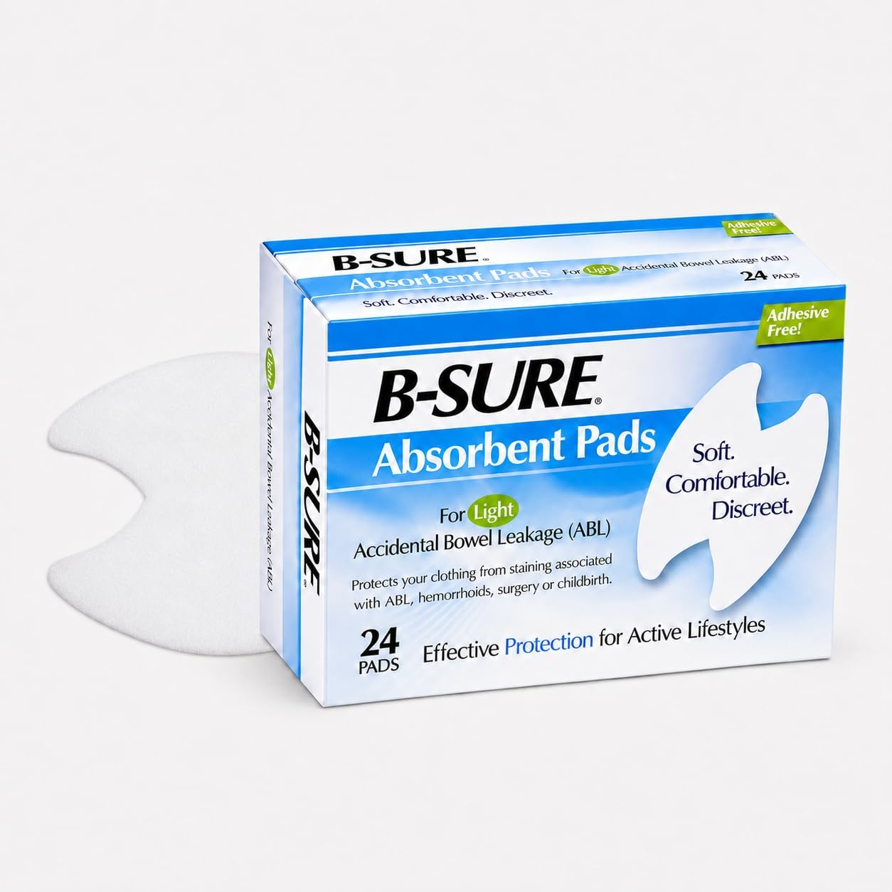 B-Sure Unisex Incontinence Liner Butterfly Shape 14-7031-224, Light, 288 Ct