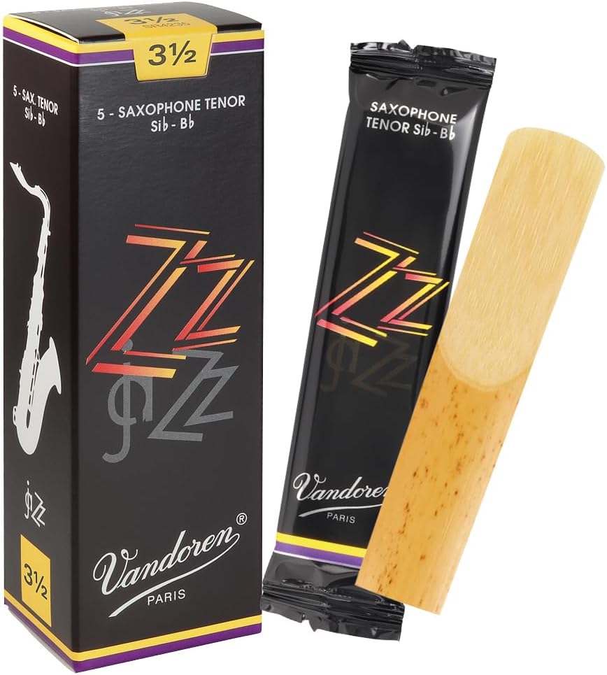 Vandoren SR4235 Tenor Sax ZZ Reeds Strength 3.5; Box of 5, Black