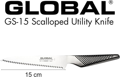 Global 6" Serrated Utility Scallop Knife
