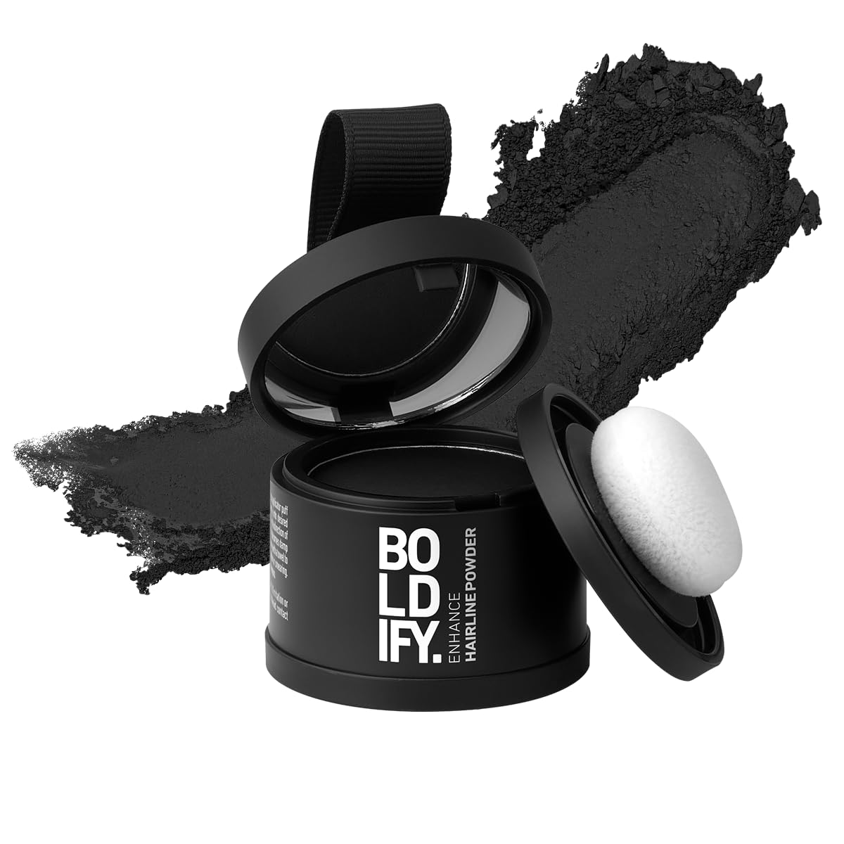 BOLDIFY Hairline Powder - Root Touch Up & Hair Loss Cover Up, Instant Gray Coverage 48-Hour Stain-Proof Hair Color Powder for Women & Men, Hair Fibers and Hair Topper Alternative (Black)